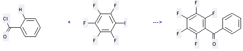 The Methanone,(2,3,4,5,6-pentafluorophenyl)phenyl- can be obtained by Benzoyl chloride and Pentafluoro-iodo-benzene